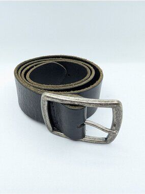Y2K GAP Belt size 34 genuine leather Black  sturdy gun metal tone
